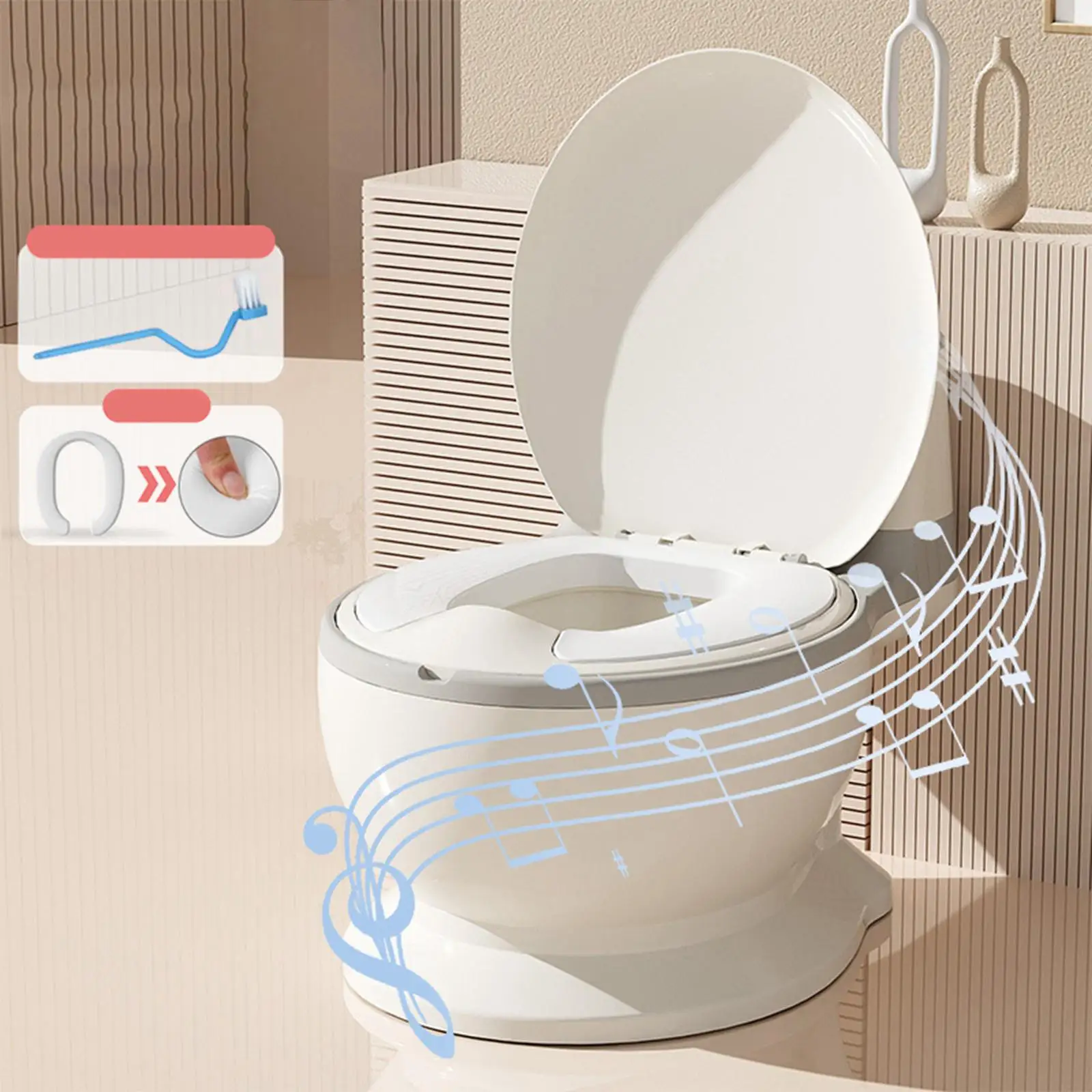 Toilet Training Potty Kids Potty Chair (spazzola inclusa) toilette realistica antiscivolo Real Feel vasino per età 0-7 ragazze ragazzi