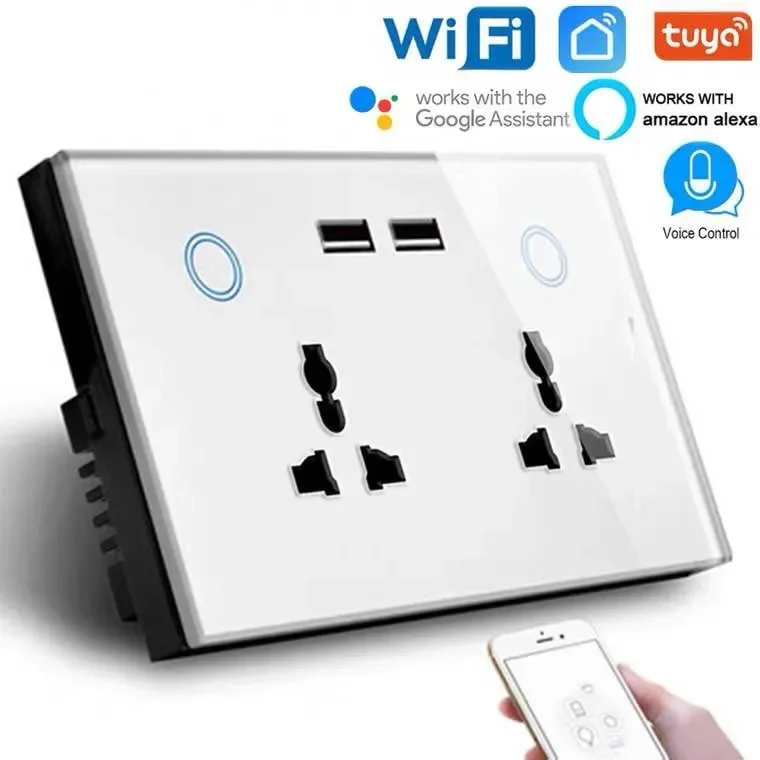 147*86Mm Uk Standaard Smart Life App Tuya Google Home En Alexa Glas 4 Bende Smart Wifi Switch Speed Ventilator Wandschakelaar