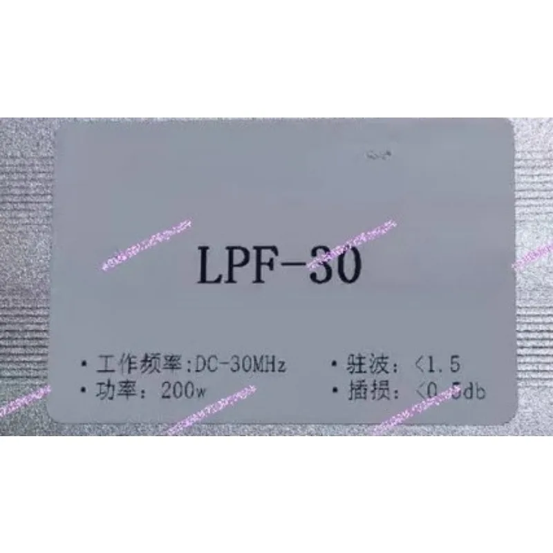 

Низкочастотный фильтр LPF-30 мощностью 200 Вт - DC-30 МГц, разъем M-типа, совместим с коротковолновыми системами