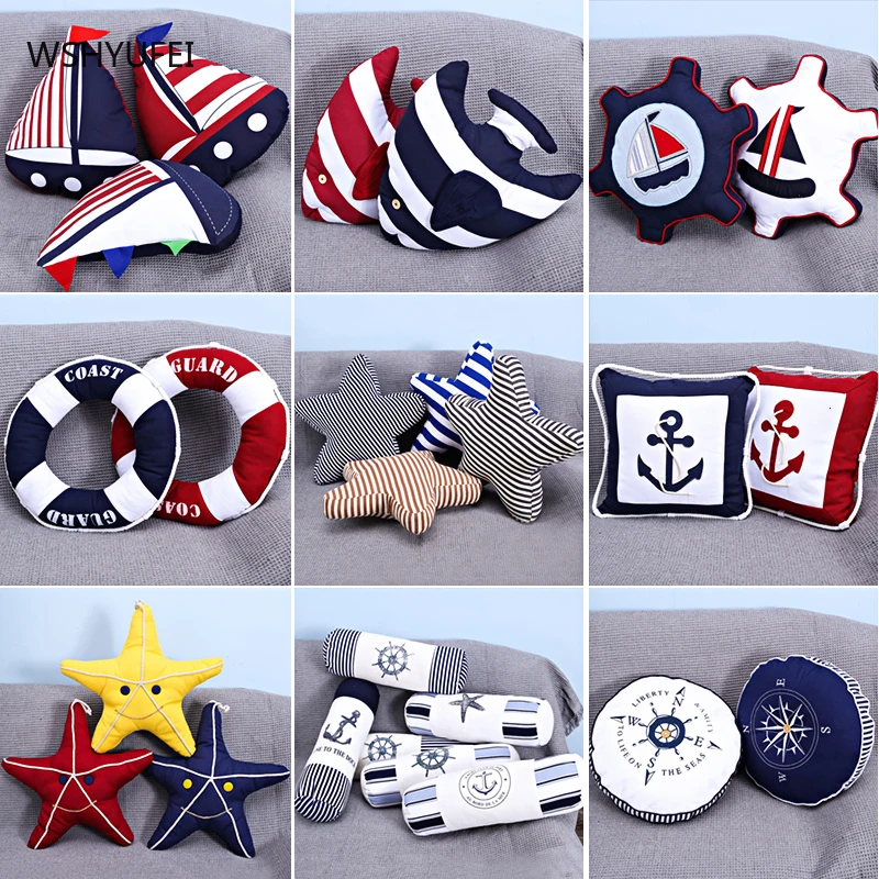 Household items Mediterranean style marine pillow decoration sofa cushion children creative model cotton room back pad