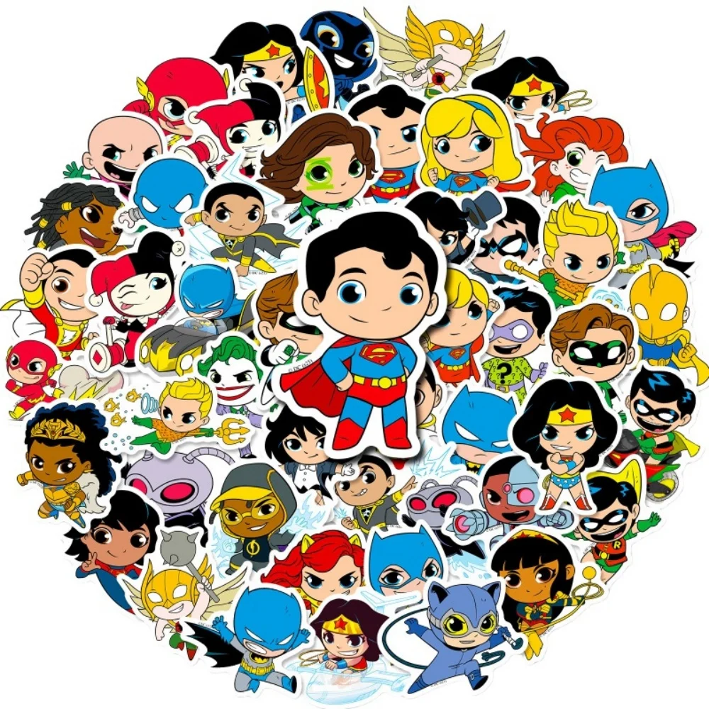 Autocollants de dessin animé de la série Justice League, Superman, Wonder Woman, pour téléphone portable, ordinateur portable, décoration de téléphone, cadeaux