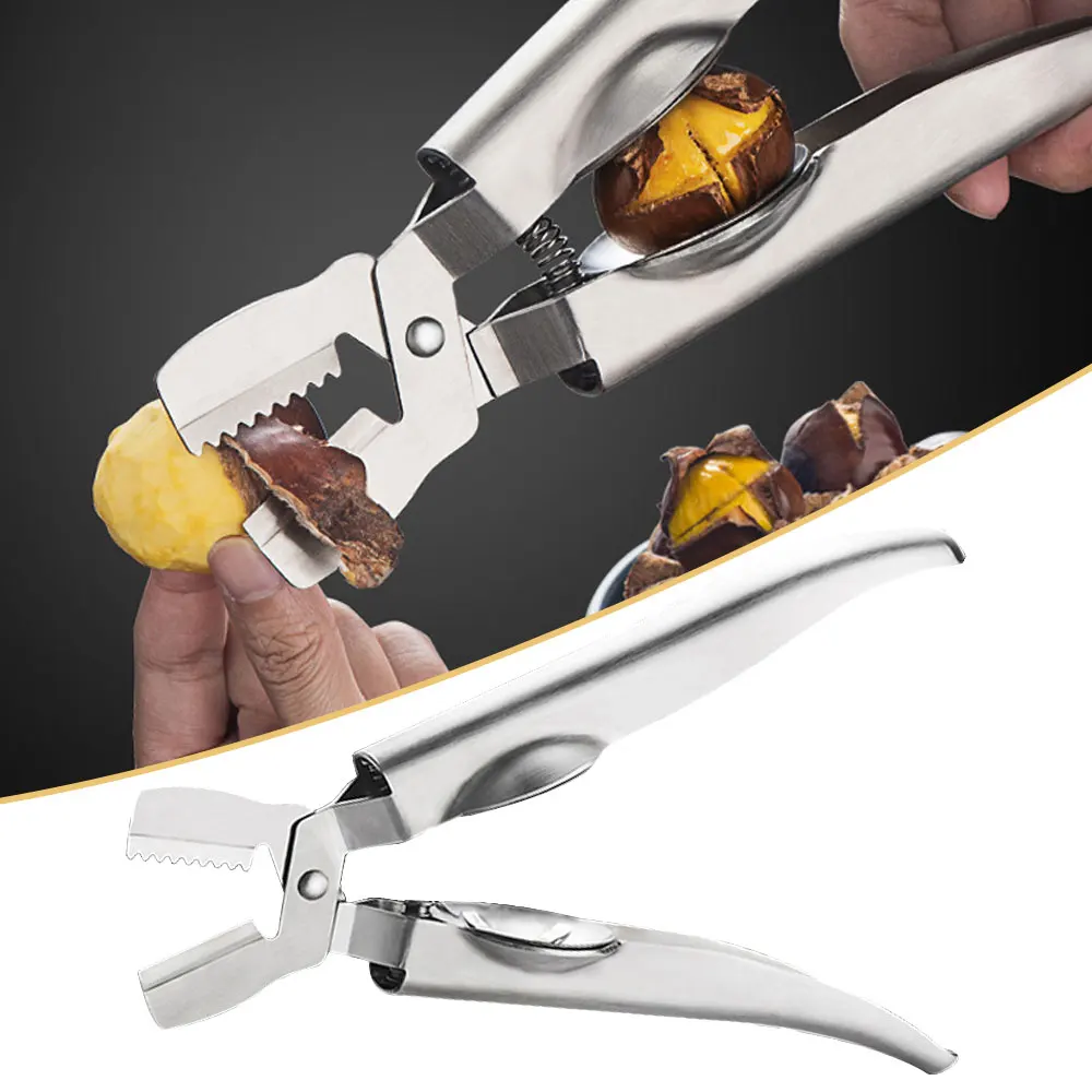 Heavy Duty Nutcracker Pecan Walnut Plier Opener Tool Nut Cracker Nut Clip Stainless Steel Chestnut Cutter Opener Peeler Scissors