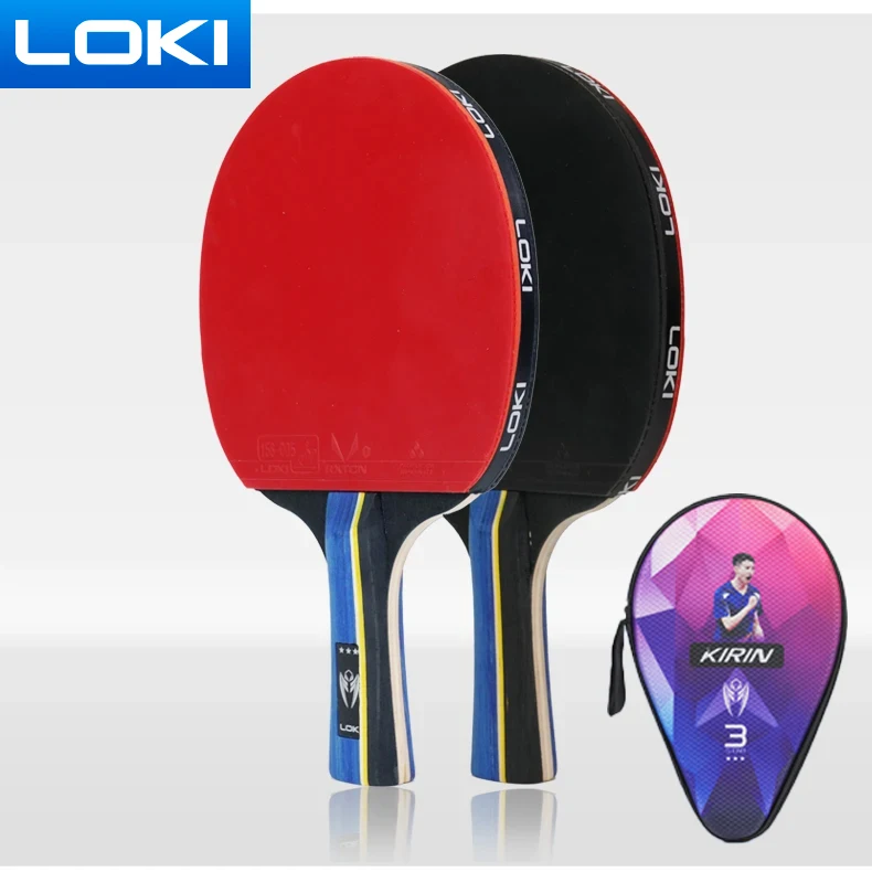 

Ракетка для настольного тенниса LOKI Kirin K3, 5-слойная резиновая ракетка для пинг-понга из чистого дерева для начинающих, профессиональная ракетка для пинг-понга