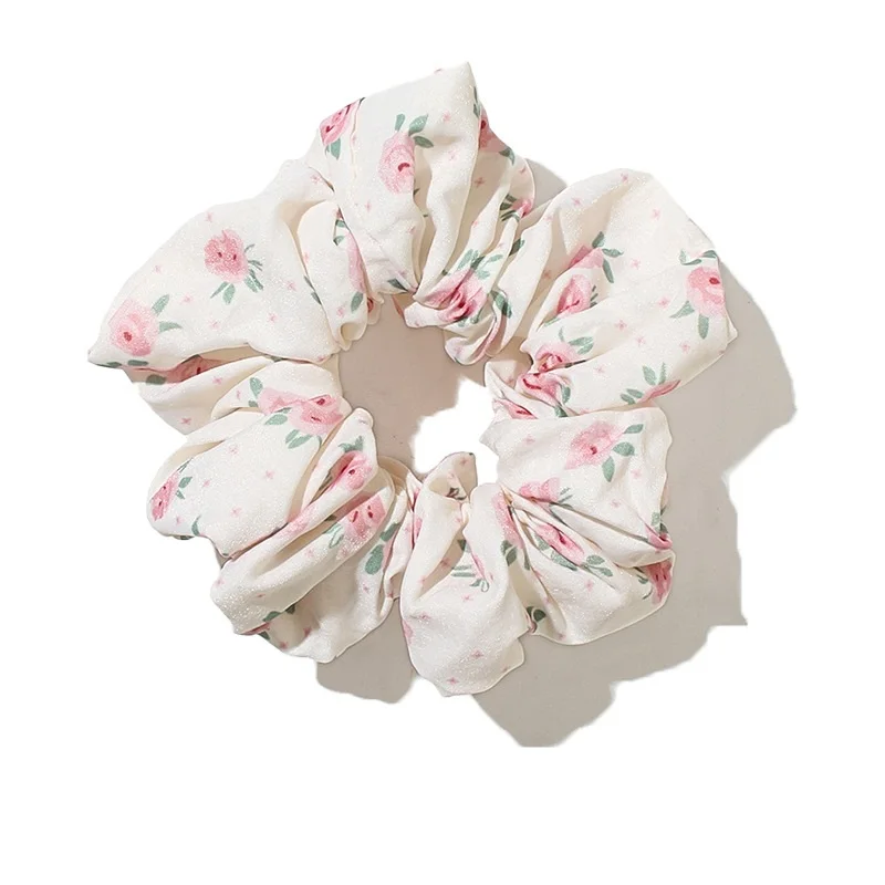 15pcs Fashion Floral Print Scrunchies Ponytail Holder Elastic Hair Bands Women Girls Headwear Boutique Hair Accessories