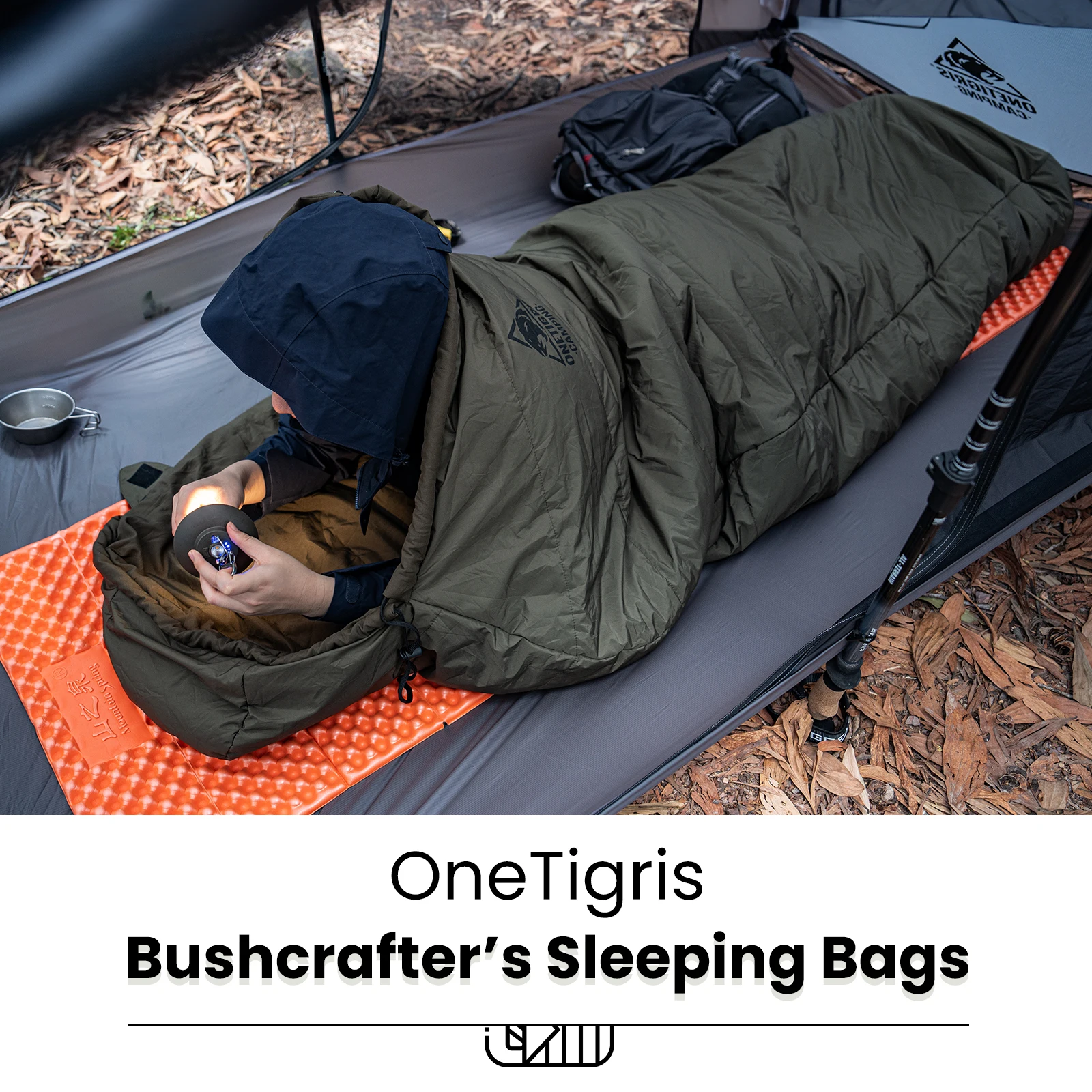 Imagem -02 - Onetigris Bolsas de Dormir Bushcrafter Bolsa de Múmia Estilo Tático para Acampar Bushcrafting Mochila Caminhada Sobrevivência