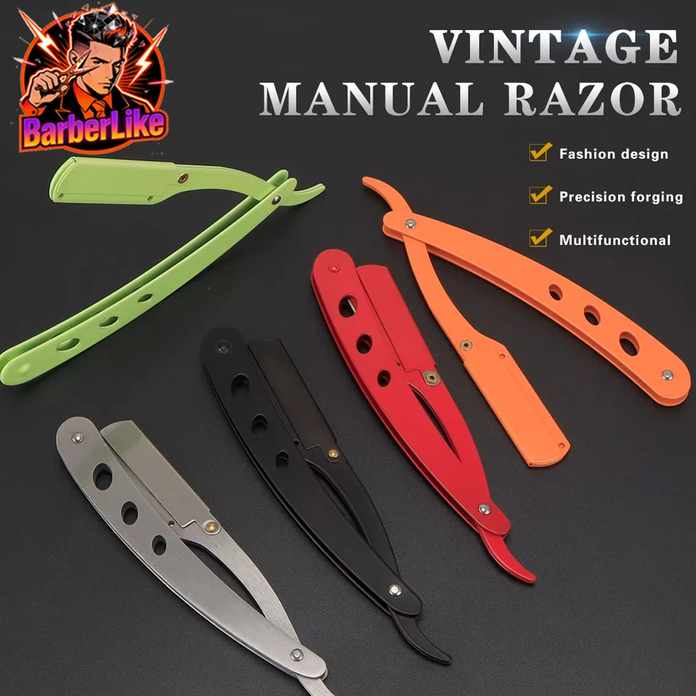 Men Straight Razor Edge Stainless Steel Sharp Barber Razor Professional Manual Shaver Shaving Safety Beard Cutter Shaving Tools
