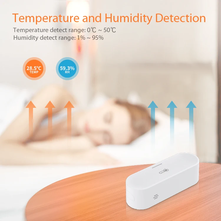 Tuya Zigbee Sensor Suhu dan Kelembapan Cerdas USB Mikro/Keamanan Rumah Bertenaga Baterai Bekerja dengan Homekit Alexa Google Home