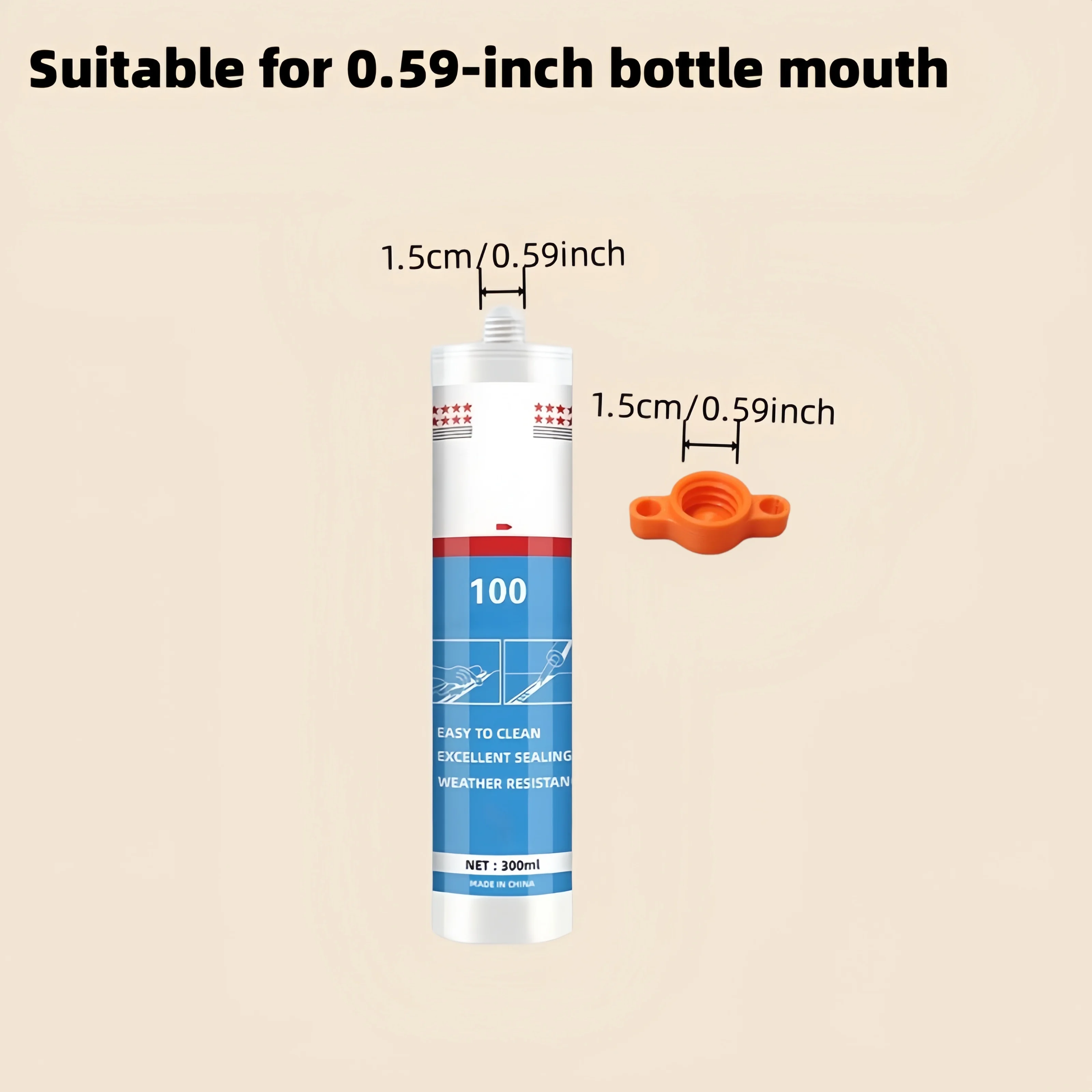 3-Piece glass glue sealing cover, durable plastic material, precise design, compact and portable, suitable for standard diameter