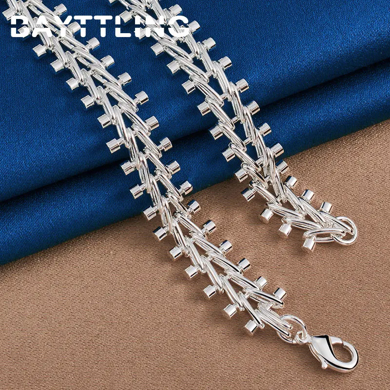 925 Sterling Silver 18 Inches Exquisite Braided Chain Necklace For Women Men Fashion Wedding Party Engagement Gift Jewelry