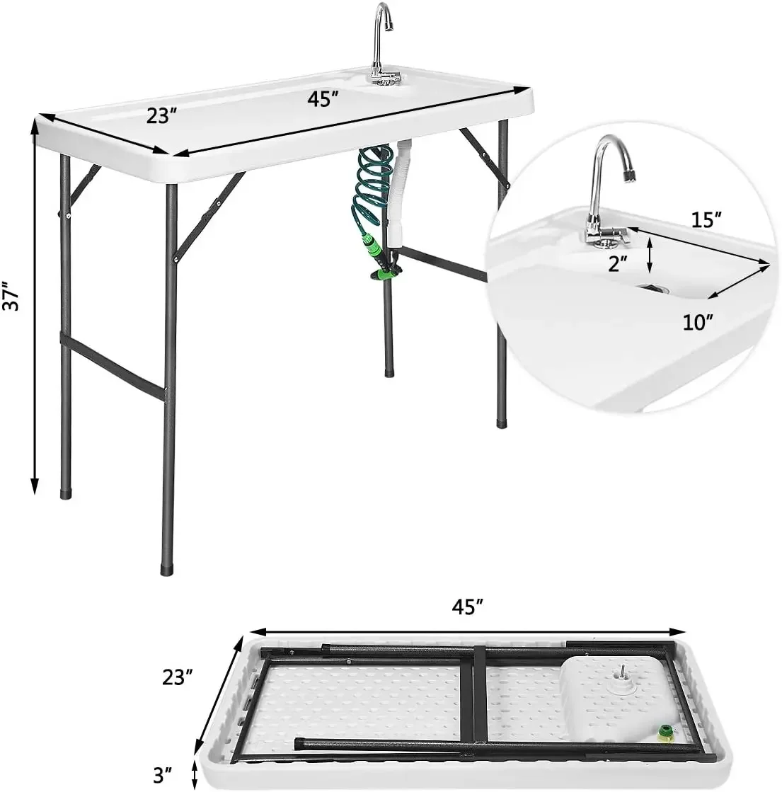 Hot Sale Outdoor Fish Cleaning Table With Sink