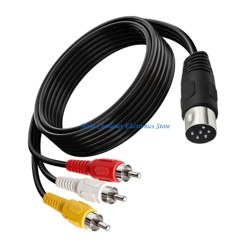 G7NE Multifunction DIN 6Pin to Conversion Cable Stable Sound Video Wire Upgrades Optimized for Clear Sound And Picture