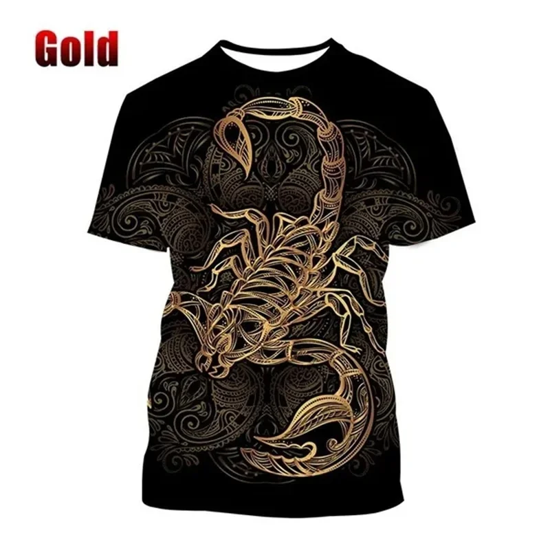 3D Printed Animal Scorpion T Shirt For Men Fashion Pattern Tees Summer Casual Short Sleeves O-Neck Tops Street Loose T-Shirts