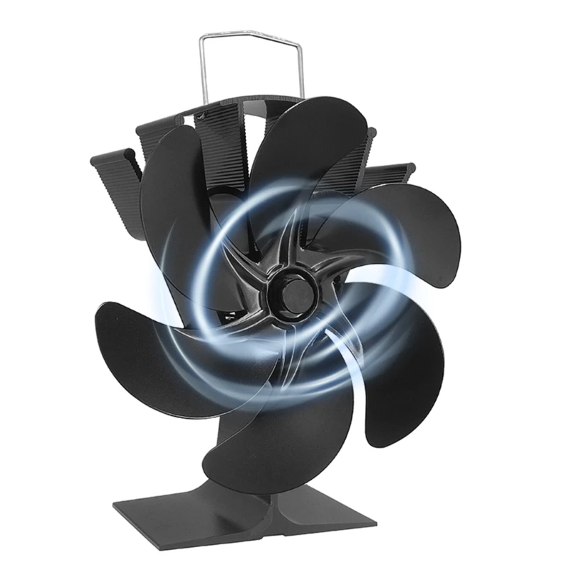 Fireplace 6 Heat Powered Stove Fan Log Non Electricity Quiet Fan Home Efficient Heat Distribution