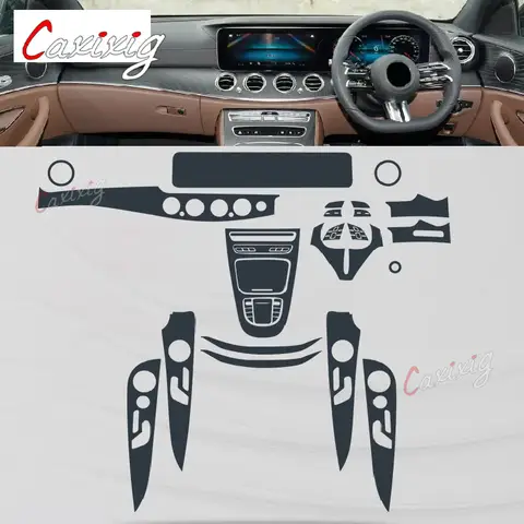 메르세데스 벤츠 클래스 E W213 2021-2023 용 자동차 인테리어 센터 콘솔 투명 TPU 보호 필름, 스크래치 방지 액세서리 메르세데스 벤츠 클래스 E W213 2021-2023 용 자동차 인테리어 센터 콘솔 투명 TPU 보호 필름, 스크래치 방지 액세서리