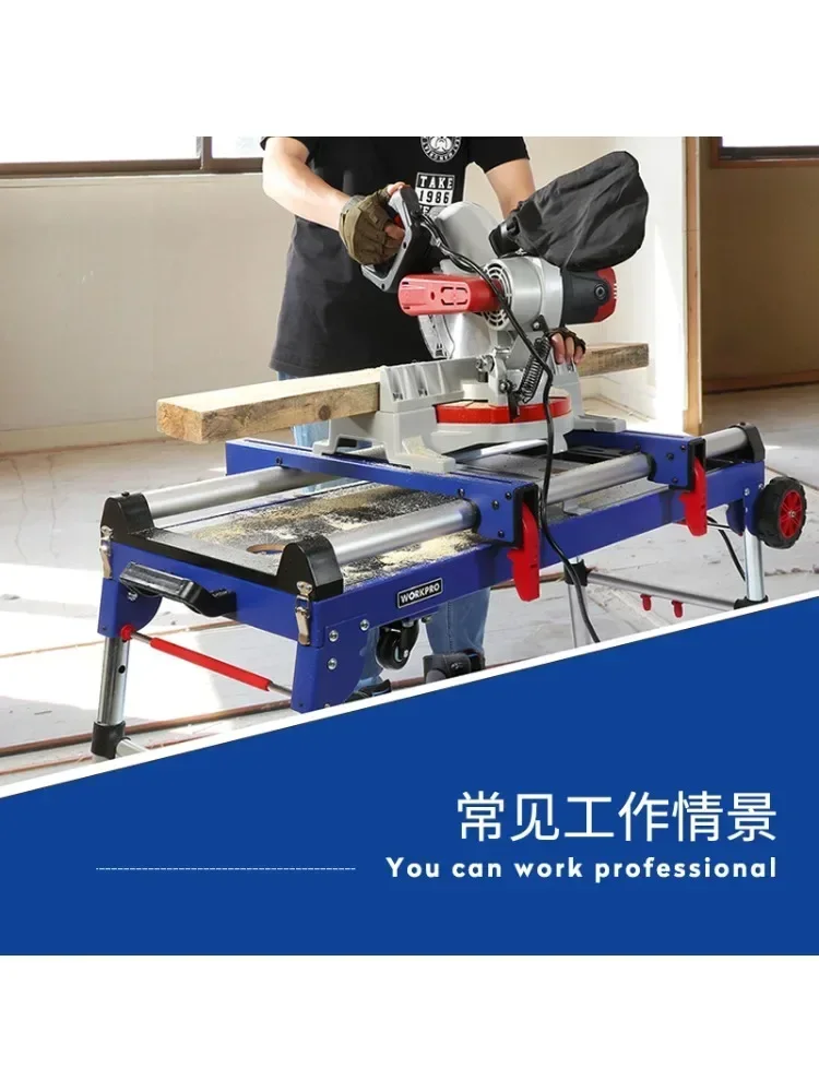 4-In-1 folding woodworking workbench mobile portable tool console saw table multi-function