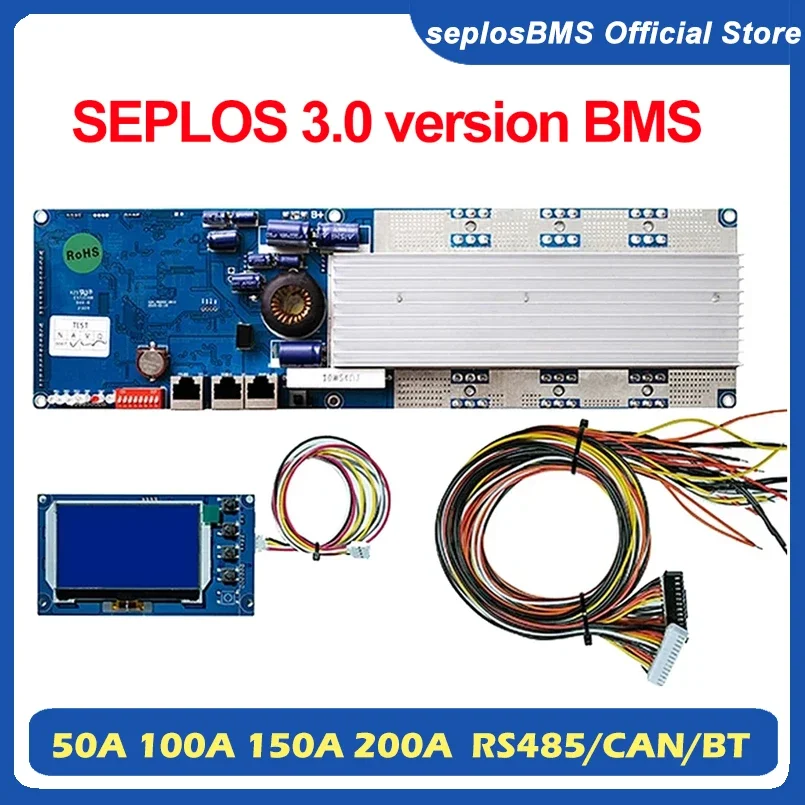 

seplos bms 3.0 Smart bms 100A/150A/200A 24V/48V 13S 14S 8S 15S 16S LFP With Bluetooth LCD Screen BMS Li-Ion LiFePO4 Battery