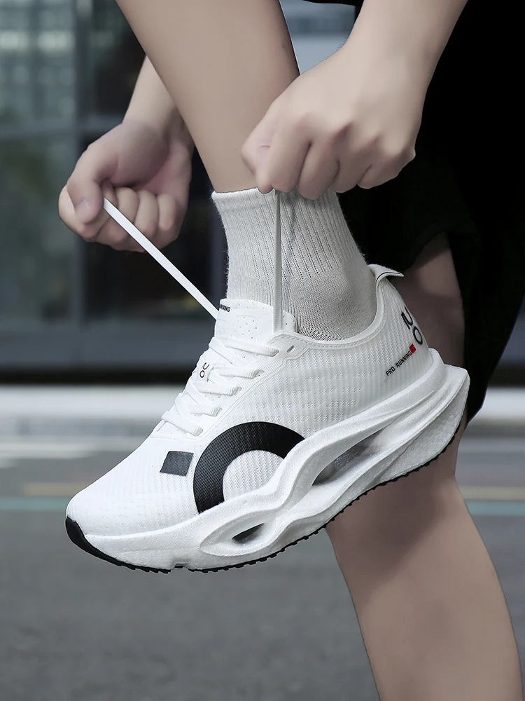 Men's Fashion Sneakers Breathable Mesh Casual Running Shoes Lace-up Lightweight Vulcanized Shoes Walking Sports Shoes Zapatillas