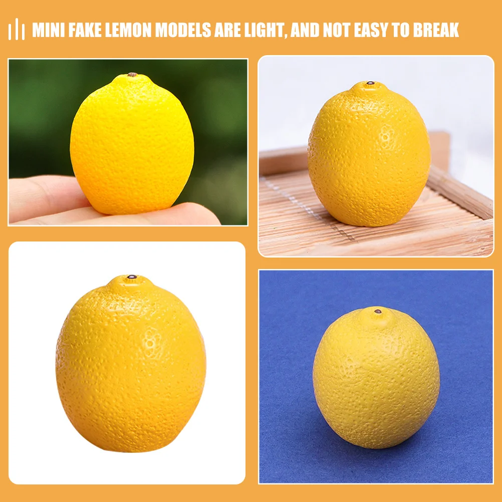 6 قطعة نماذج الليمون الاصطناعية الصغيرة الراتنج وهمية مصغرة الفواكه لديكور المنزل الاطفال تعلم سطح المكتب محور صور الدعامة