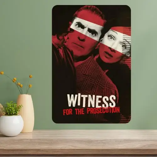 Affiche métallique de film classique « Witness for Prosecution »