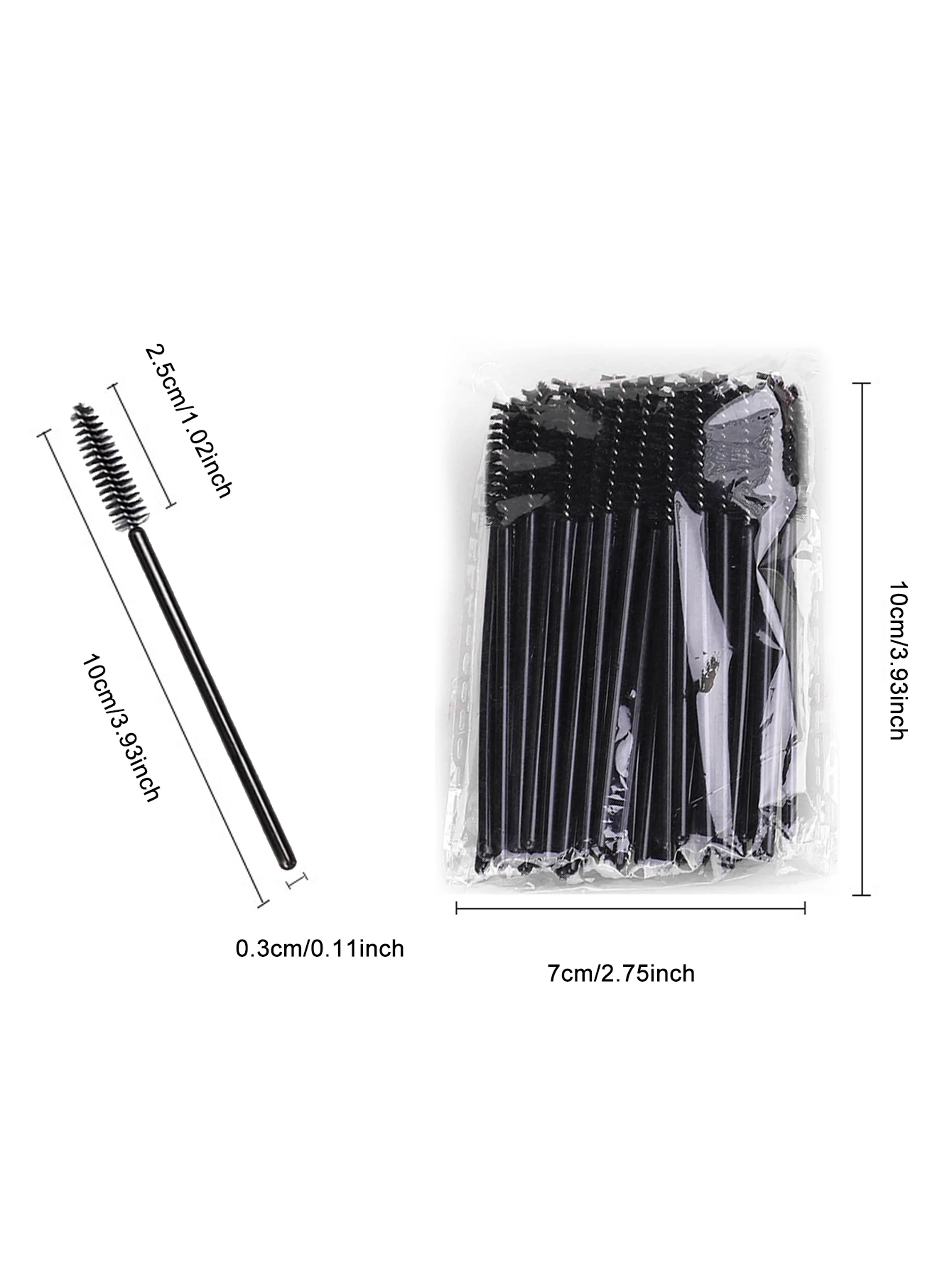 50pcs Disposable Eyelash Brush Black Mascara Wands Spoolies For Eyelash Extension Micro Eyelash Comb BrushEyebrow And Makeu UP B