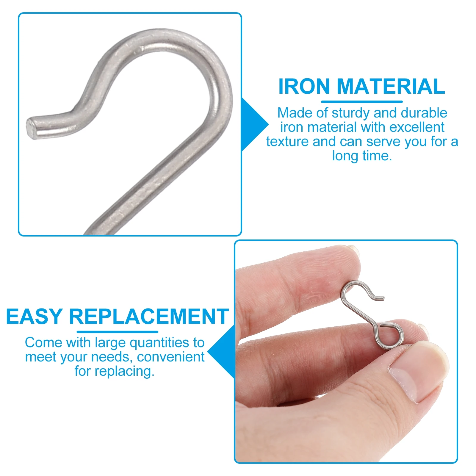 

100pcs Car Seat Cover Hooks 23mm Silver High-Quality Iron Material Long Service Life Cushion Fix Accessories Vehicle