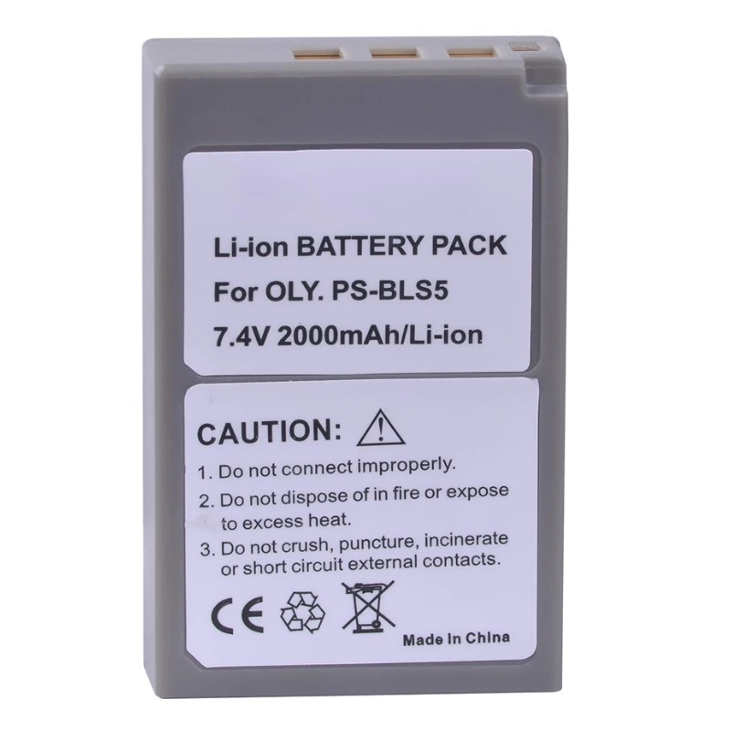 لأوليمبوس PS-BLS5 BLS-1 PS-BLS1 E-PL1 E-PL3 E-PM1 OM-D E-M10 مارك II III IIIs IV 2000mAh BLS-5 BLS-50 بطارية ليثيوم أيون 2 قطعة