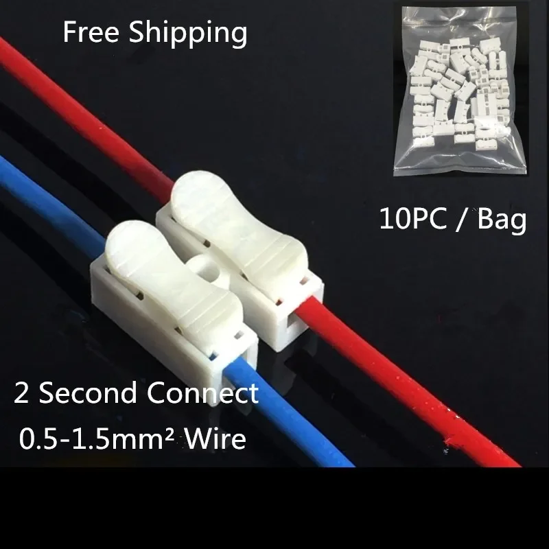 10Pcs Connector CH2 2Pins 3Pins  Electrical Cable CH2 wire Quick Splice Lock Wire Terminals Set 20x17.5x13.5mm Russia Low Price image 3