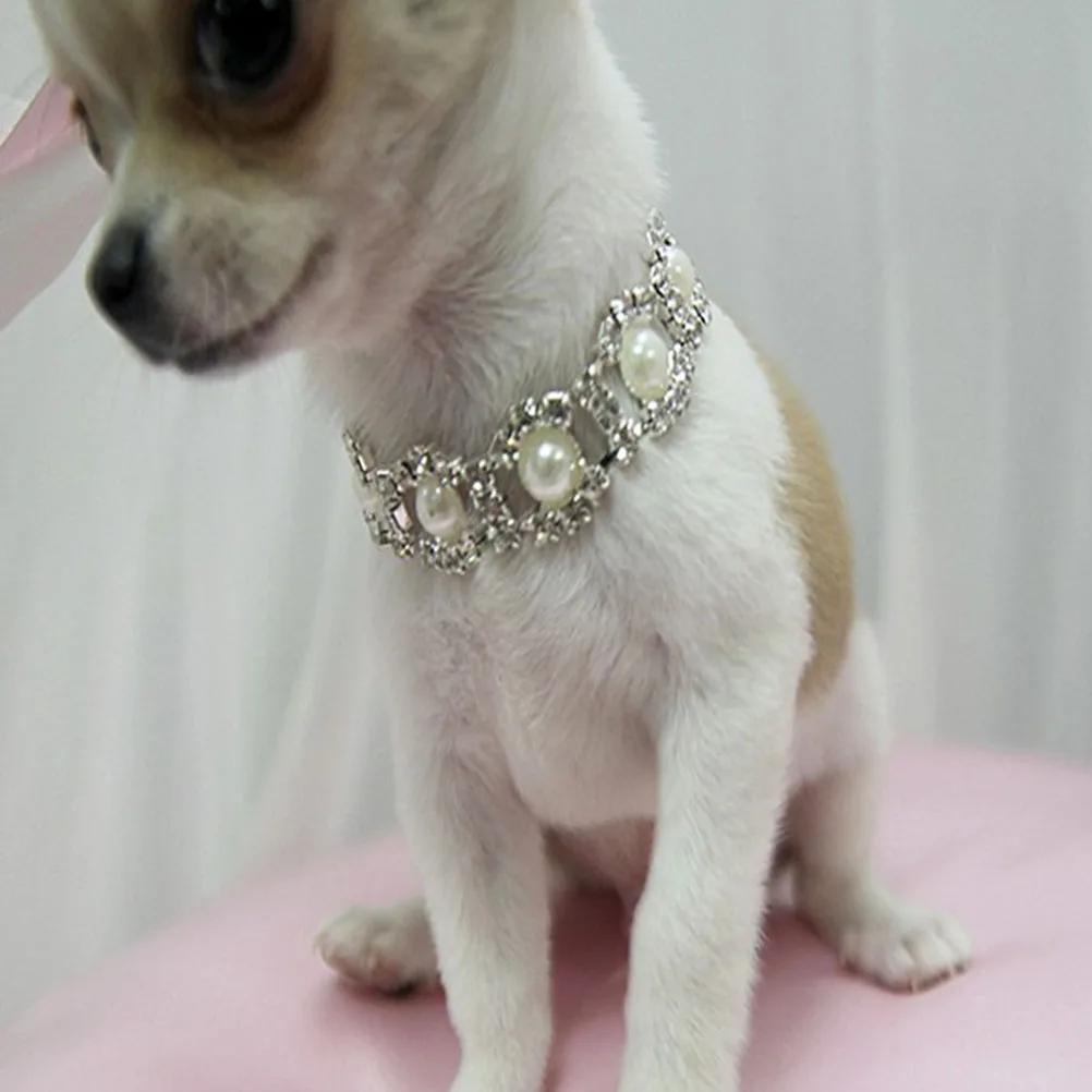 

Pearl Necklace for Pets Dog Necklace Fancy Pearl Pet Pendant Dog Collar Large Small Pet Chain Jewelry Accessories