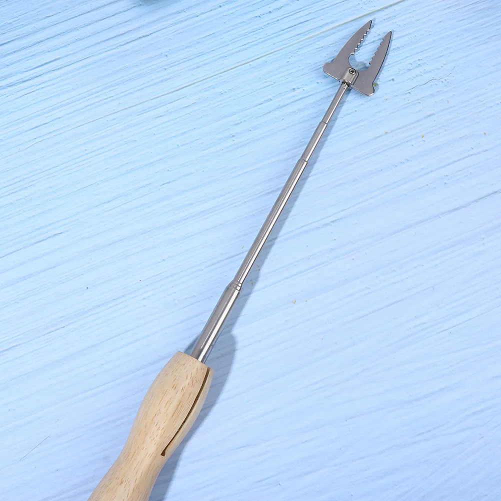 

Telescopic Barbecue Fork Stainless Steel Wood Handle Camping BBQ Meat Skewer Kitchen Tool Outdoor Garden Party Versatile Fork