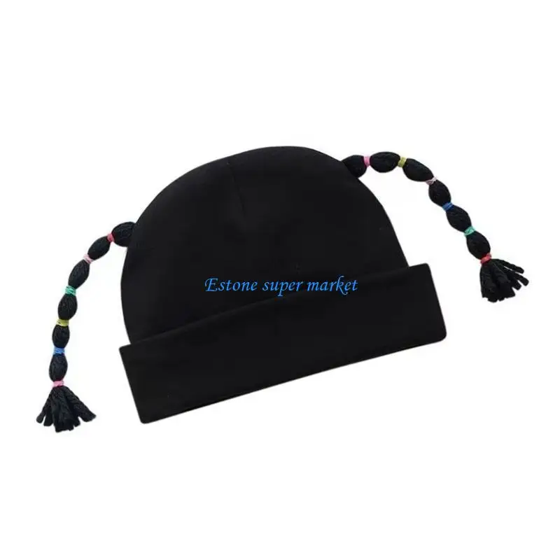 090B Braided Caps for Infants Soft Cotton Hat Newborns Headwear Unisex Baby Bonnet Excellent for Parties & Photoshoots