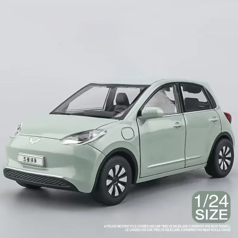 

1:24 WULING Binguo из сплава, литая под давлением игрушечная модель автомобиля, звук и свет, детские игрушки, коллекционные предметы, подарок на день рождения