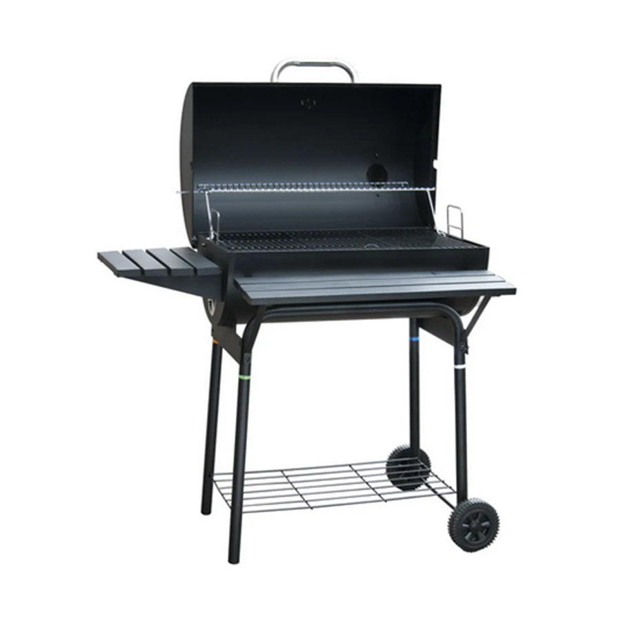 Portable Outdoor Half Drum BBQ Grill Iron Half Barrel Charcoal Barbecue With Powder Coating Easy-to-Carry Domestic Grills