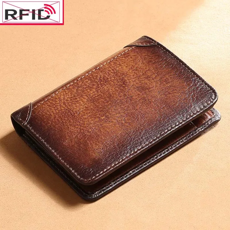 

Genuine Leather Wallet for Men Rfid Card Holder Male Walet Pocket Retro Purse High Quatily Men's Wallet