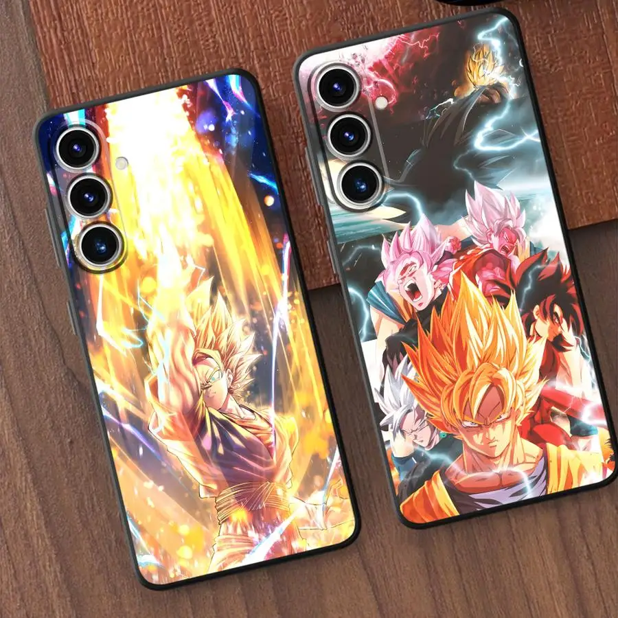 Preto macio caso capa de telefone para samsung galaxy a26 a72 a25 a71 a36 a51 a73 a22 a52 a24 a55 a35 a32 a41 a23 a53 dragon ball retro