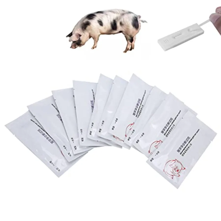 Pig Pregnancy Test Strip, Pack of 10 Disposable Pig Pregnancy Test Strip Early Pregnant Detection Testing Tool Veterinary Equip