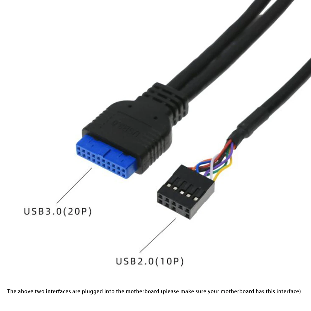 Panneau de boîtier avant, Ports de prise audio HD, Carte E/S, Fil interne, Ligne de lunette, Ligne d'extension de boîtier bricolage, USB 3.0, USB 3.0, 60cm