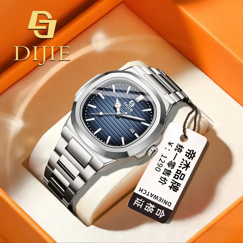 Brand new, genuine, waterproof, ultra-thin men’s watch with calendar, quartz movement, suitable for live streaming, minimalist d