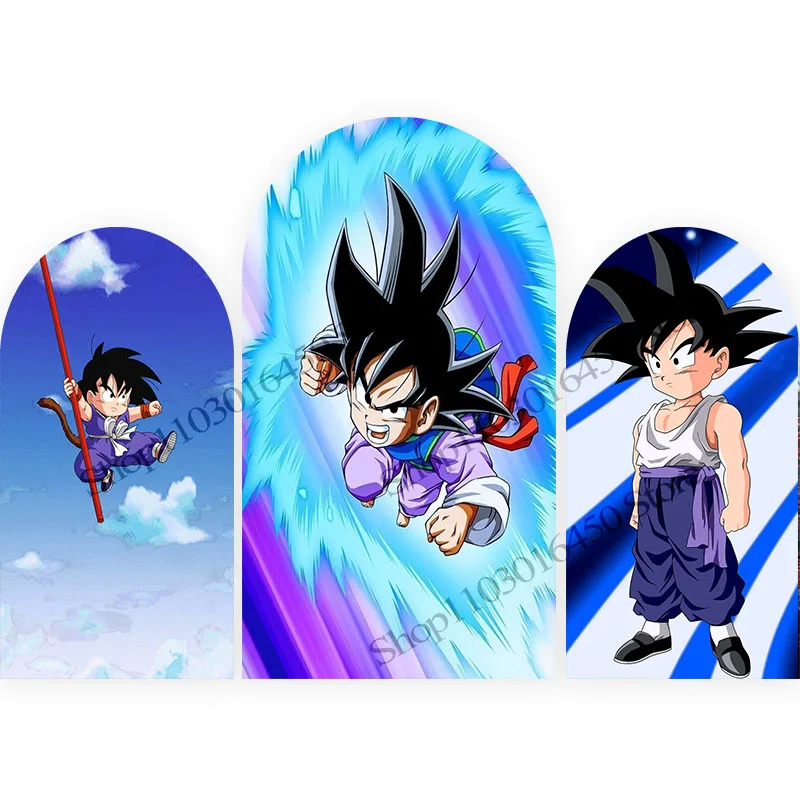 Bandai Dragon Ball Bogen Hintergrund Geburtstag Party Dekoration für Jungen Doublesides Fotografie Hintergrund Polyester Studio Requisiten