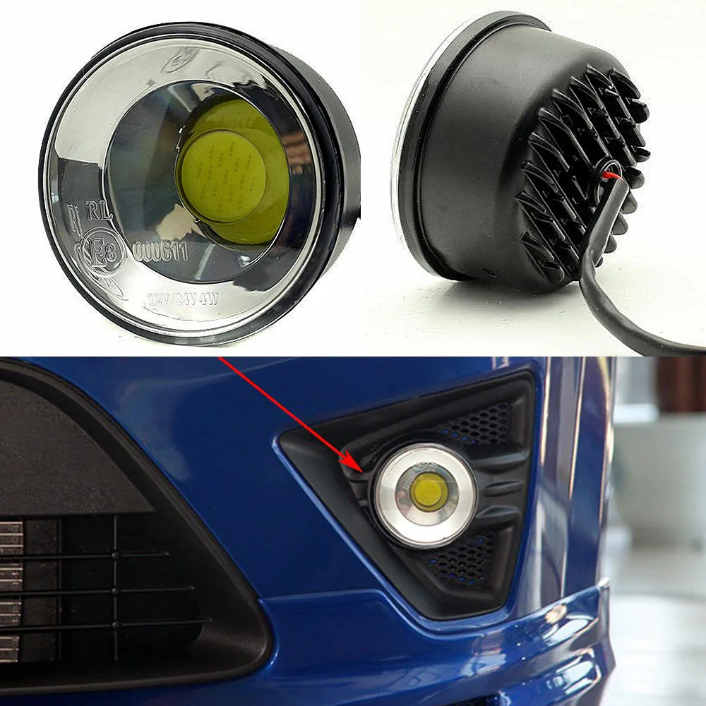 2PCS Hot Selling Auto COB Round High Power Front Fog Light High Bright Daytime Running Light Motorcycle Headlight Spotlight