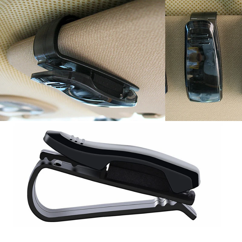 1/2PCS Car Glasses Holder Sun Visor Organiser Ticket & Name Card Holder Car Sunglasses Glasses Holder Car Interior Accessories