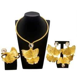 Dubai Luxury Women's Jewelry Sets Gold Plated High Quality Earrings Ring Necklaces Bracelets Accessories Free Shipping Free Gift