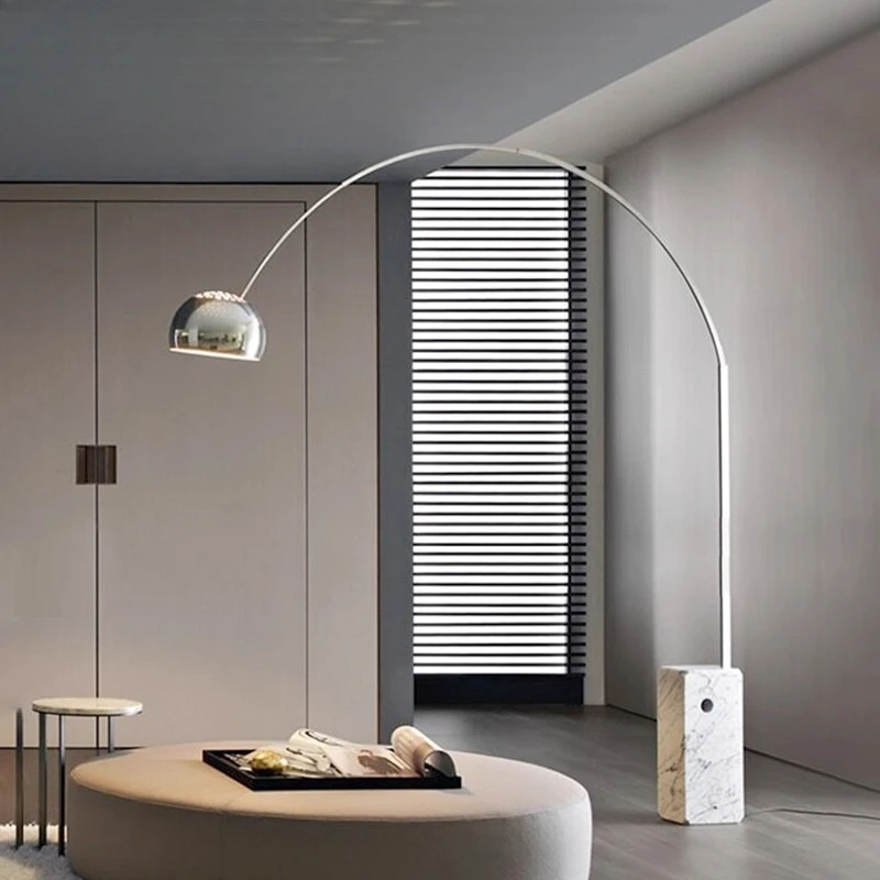 مصباح أرضي لصيد السمك من الرخام بتصميم كلاسيكي على الطراز الشمالي وأريكة غرفة المعيشة وإضاءة محيطة #1