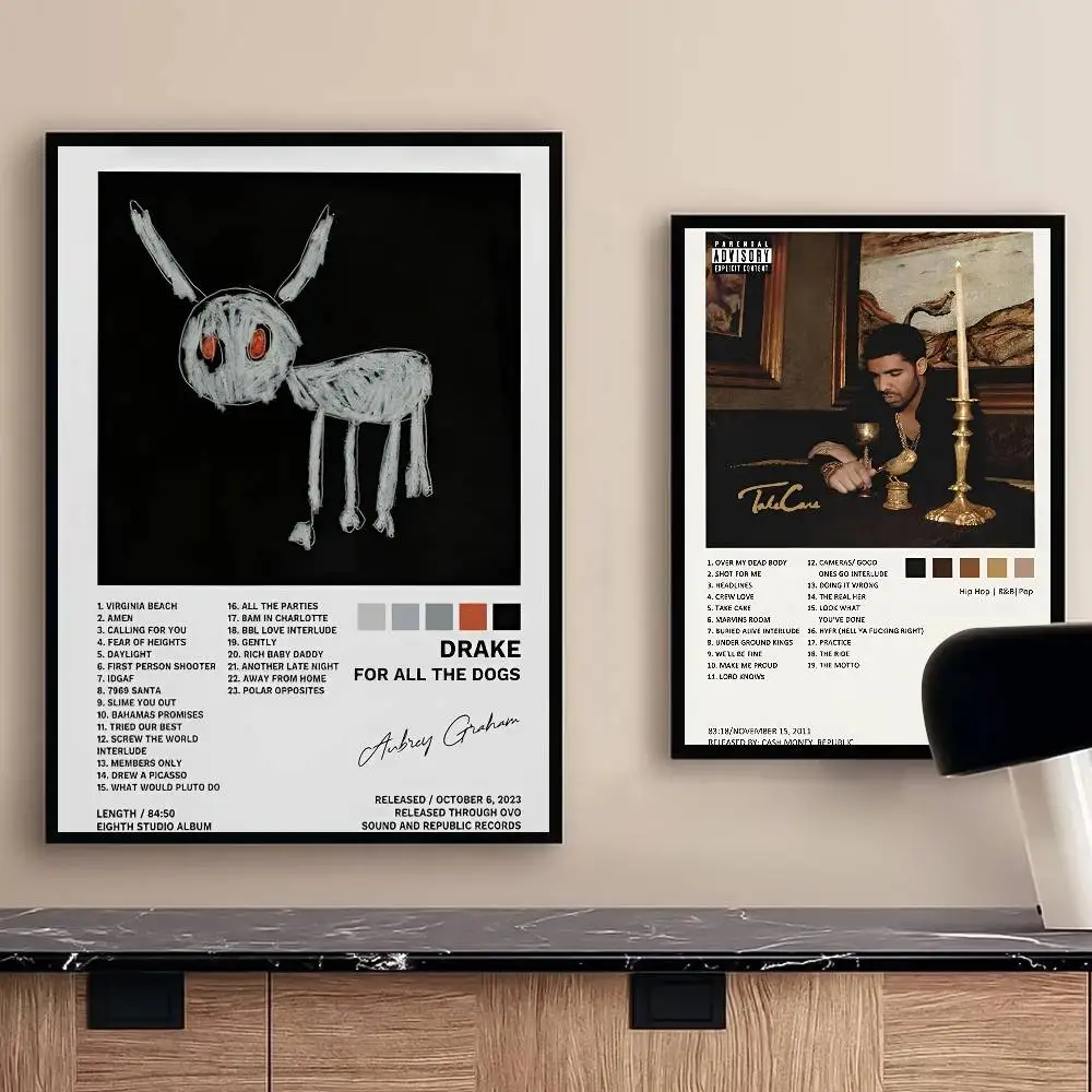 ملصق غلاف ألبوم مغني الراب D-Drake عالي الدقة ملصقات مقاومة للماء ذاتية اللصق ديكور متعدد الاستخدامات للمنازل والحانات والفنادق المزيد #3