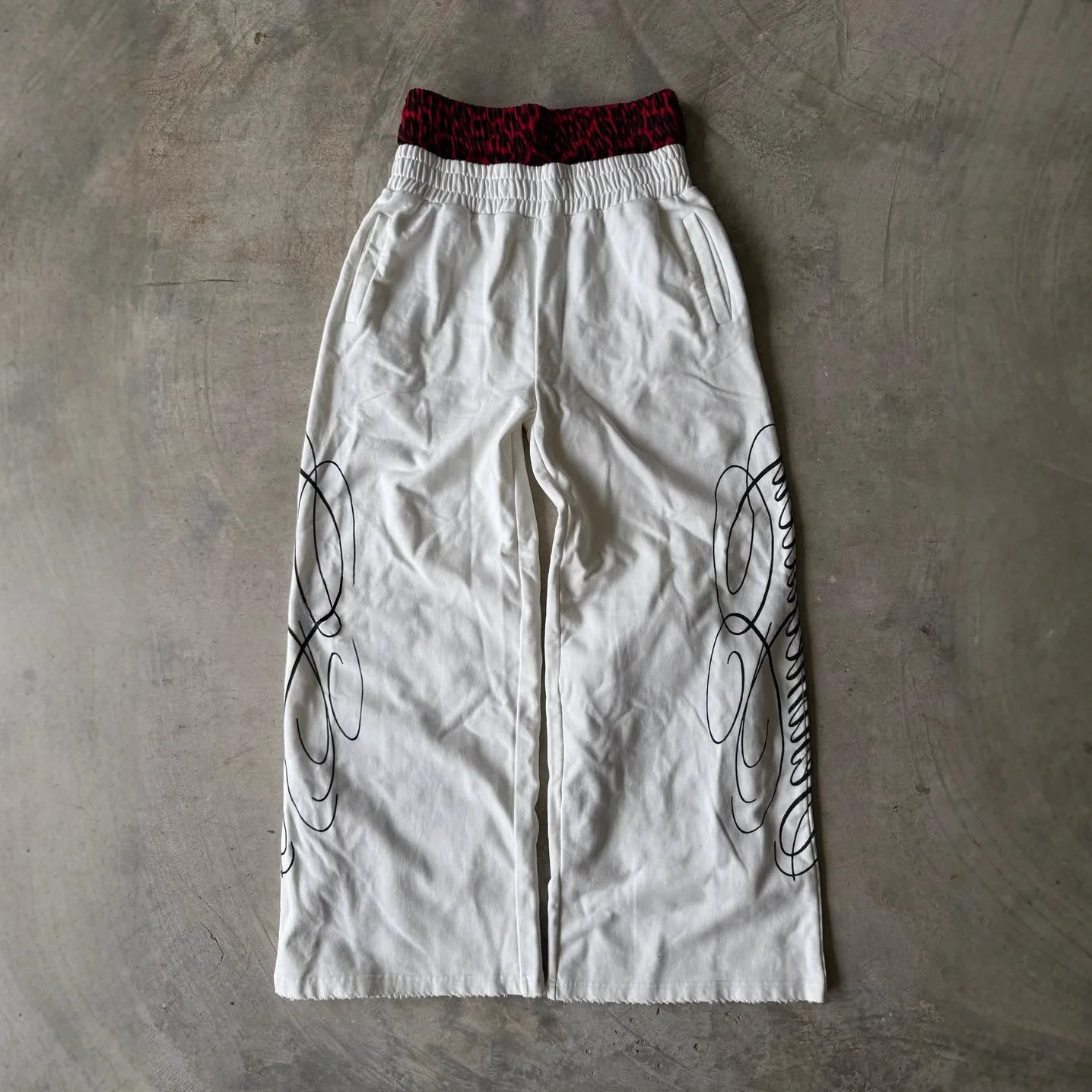 

Американские ретро-брюки в стиле INS: свободные, широкие, прямые, спортивные, с леопардовым принтом и имитацией бандажного платья