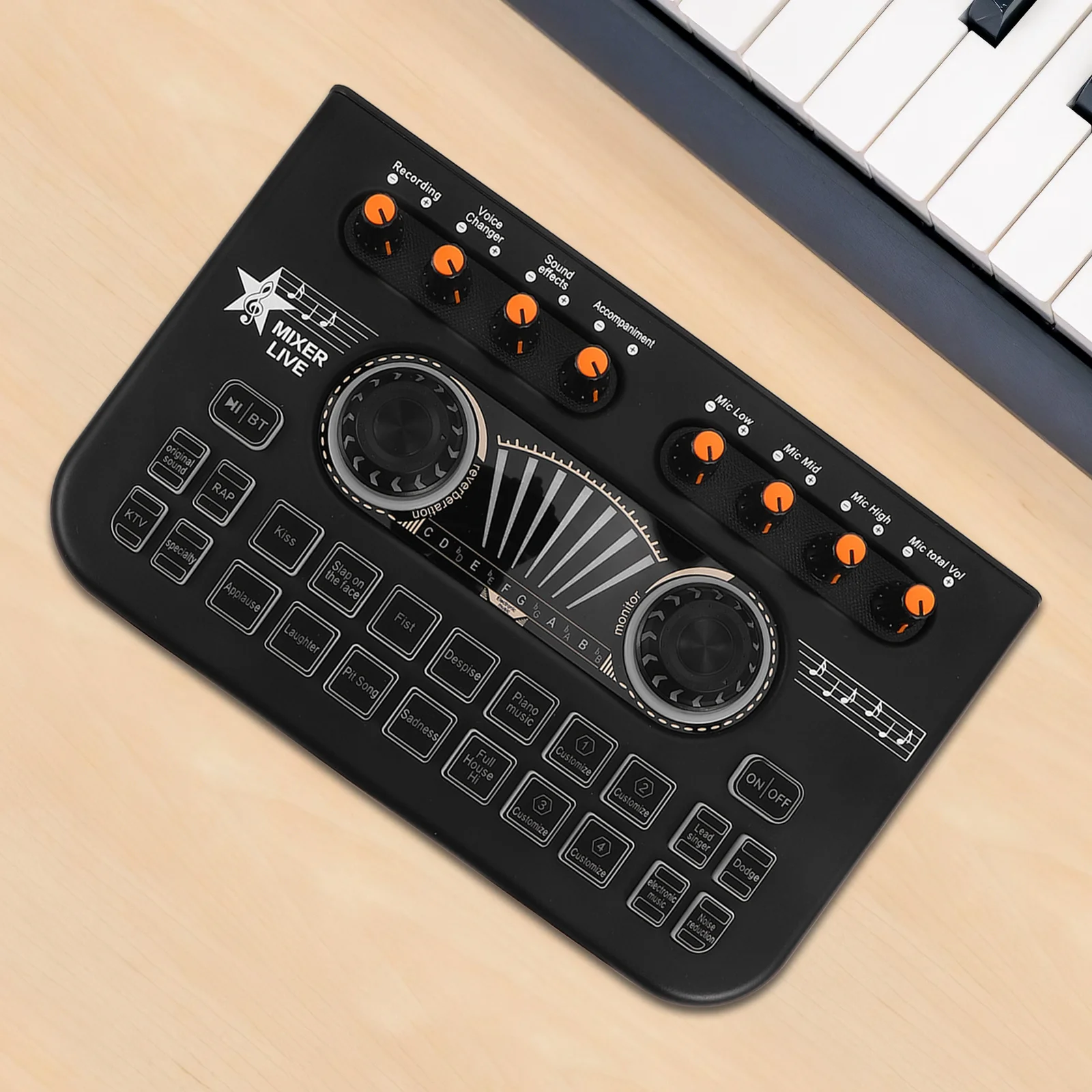 

1 Set Live Sound Card Controller Dj Mixer Equipment 3.5Mm Condenser Mic Portable Audio Interface For Streaming Podcast Karaoke