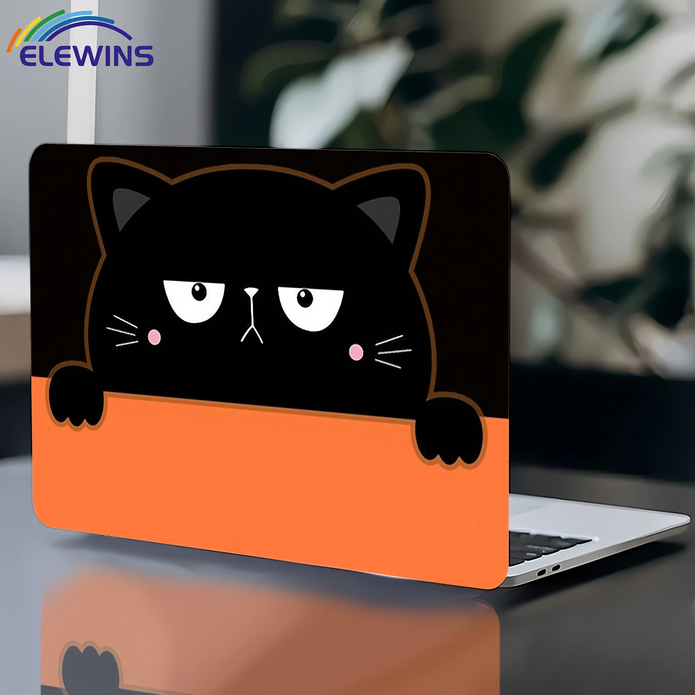 

Наклейка для ноутбука с двумя кошками лежачими на столе, бежевая самоклеящаяся художественная наклейка, водонепроницаемая и устойчивая к царапинам, подходит для