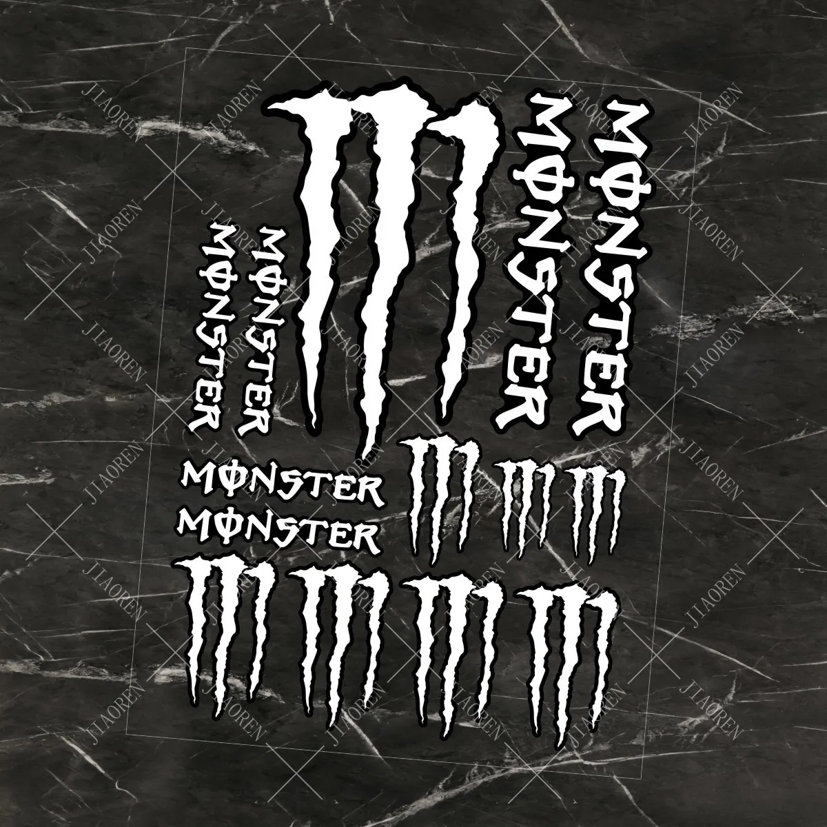 عيد الميلاد كبير الوحش الطاقة ملصق شعار خزان دراجة نارية سيارة ملصق مائي مجموعة عاكسة لياماها هوندا كاواساكي سوزوكي BMW KTM