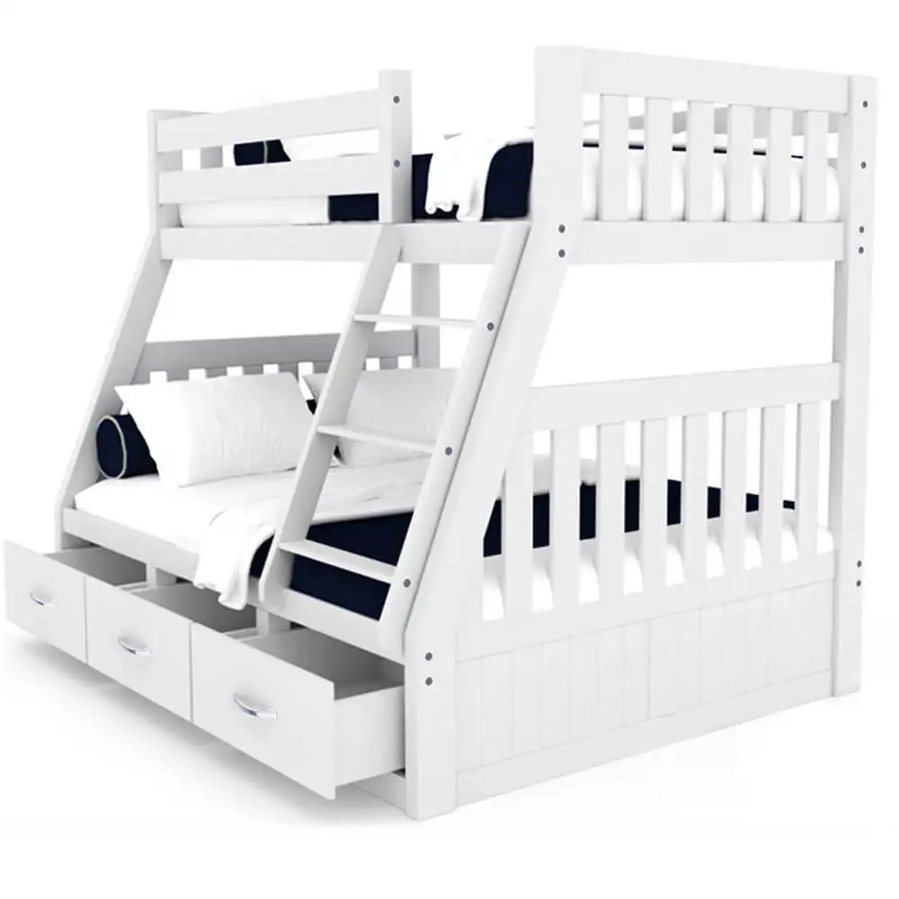 

Space Saving Wood 3 Tier Bunk Bed Triple Bunk Bed