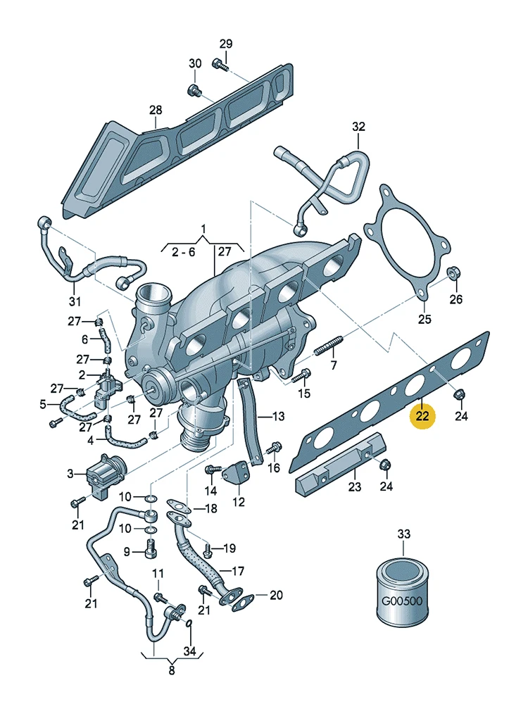 BOICY Exhaust Manifold Gasket For Beetle Jetta Golf Passat Audi A1 A3 A4 A8 Q3 Q5 TT Octavia 06F253039G 06F253039F 06F253039E