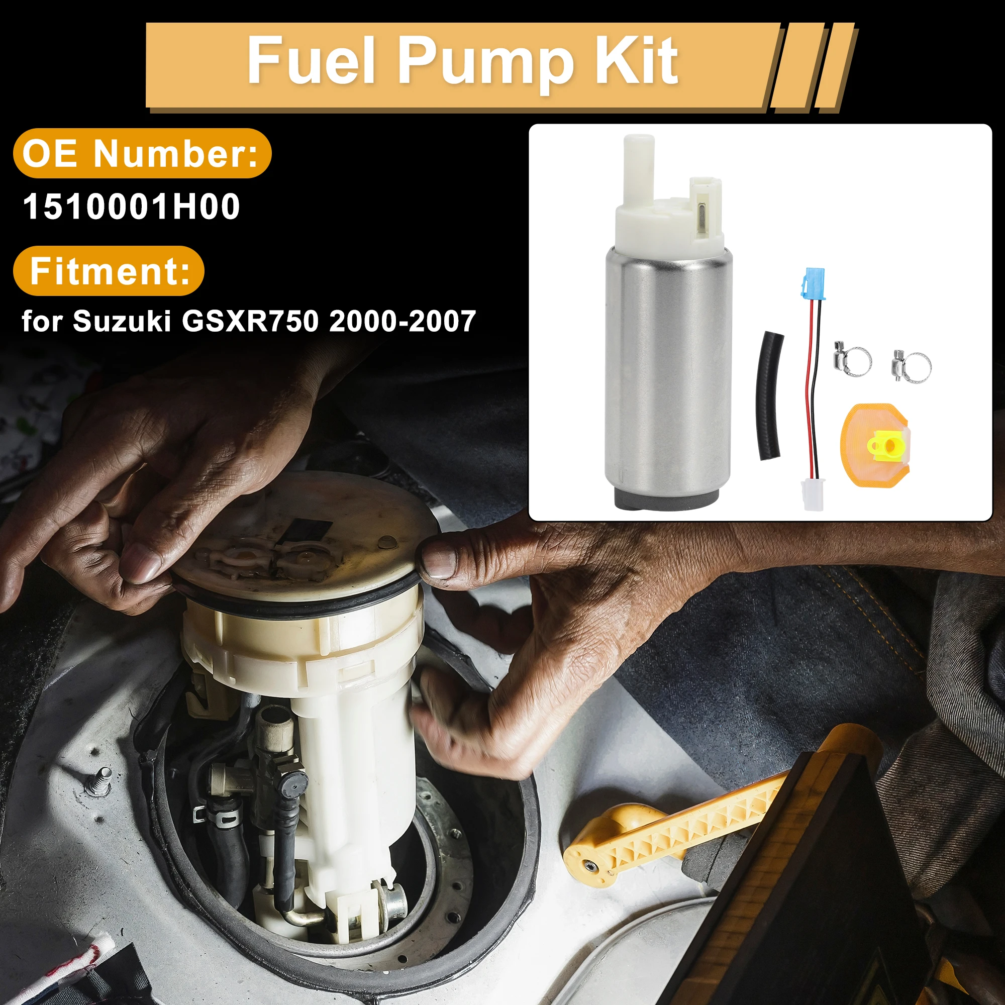 

Топливный насос UXCELL для Suzuki GSXR750 2000-2007, металлический комплект заменяет номер 1510001H00